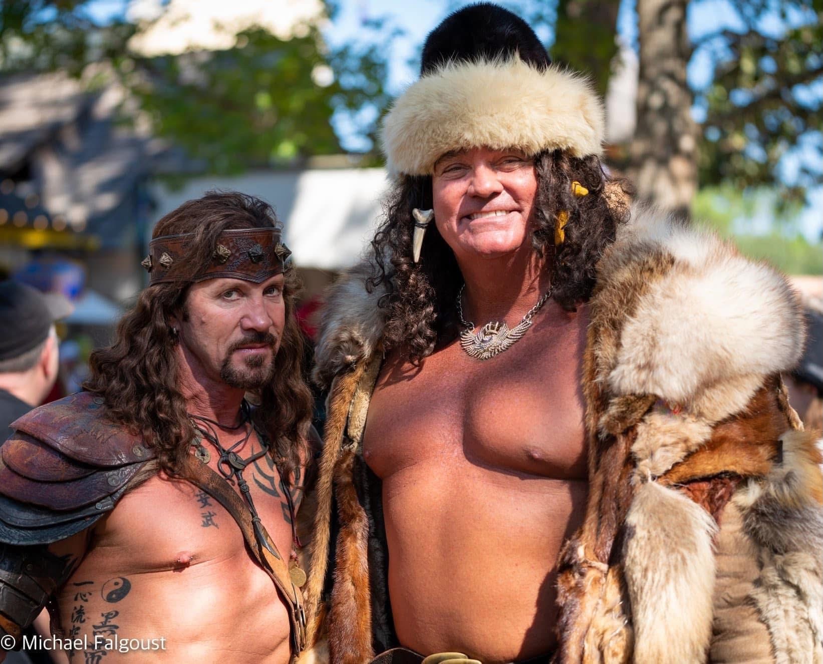 Phil and a friend in Renaissance costumes