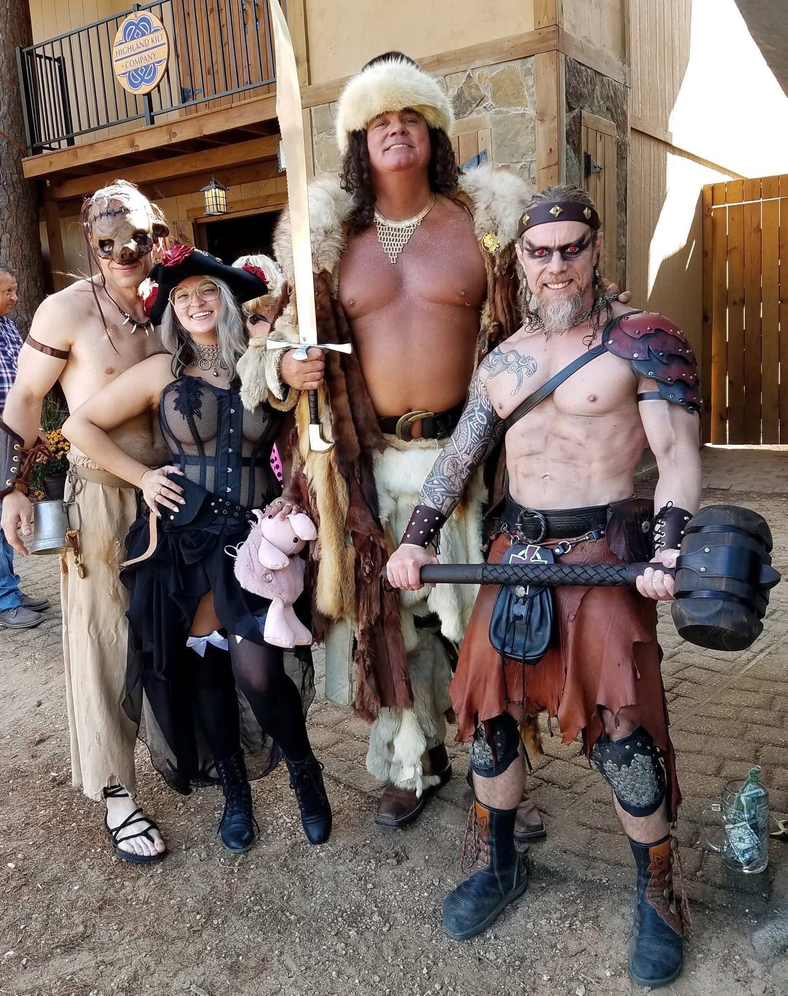 Phil with a group in Renaissance costumes