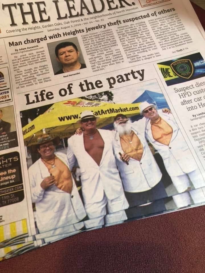 The Leader newspaper featuring Phil under Life of the party